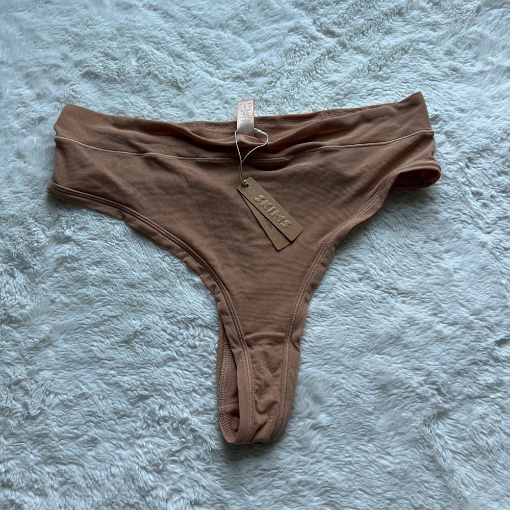 Skims Fits Everybody High Waisted Thong Ochre PN-THG-1635 Womens 2X NEW Stretchy